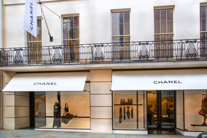 Chanel luxury fashion shop on London's Bond Street by William