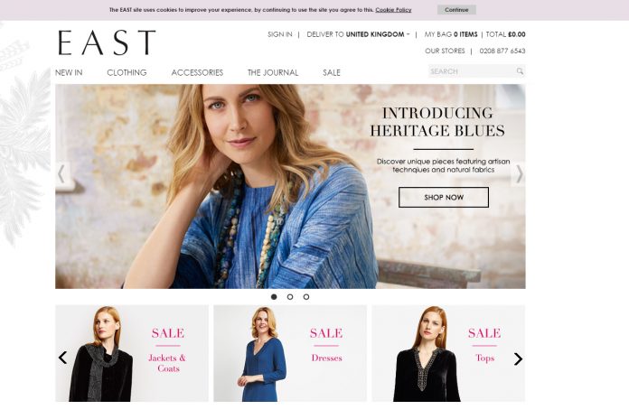 east clothing website