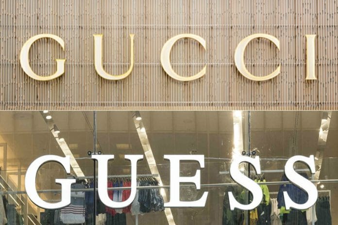 gucci and guess logo